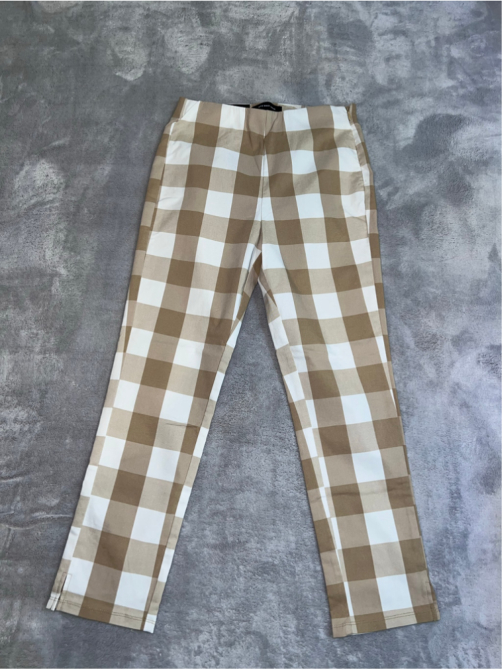 Who What Wear Cropped Pants Size 4 Beige White Gingham